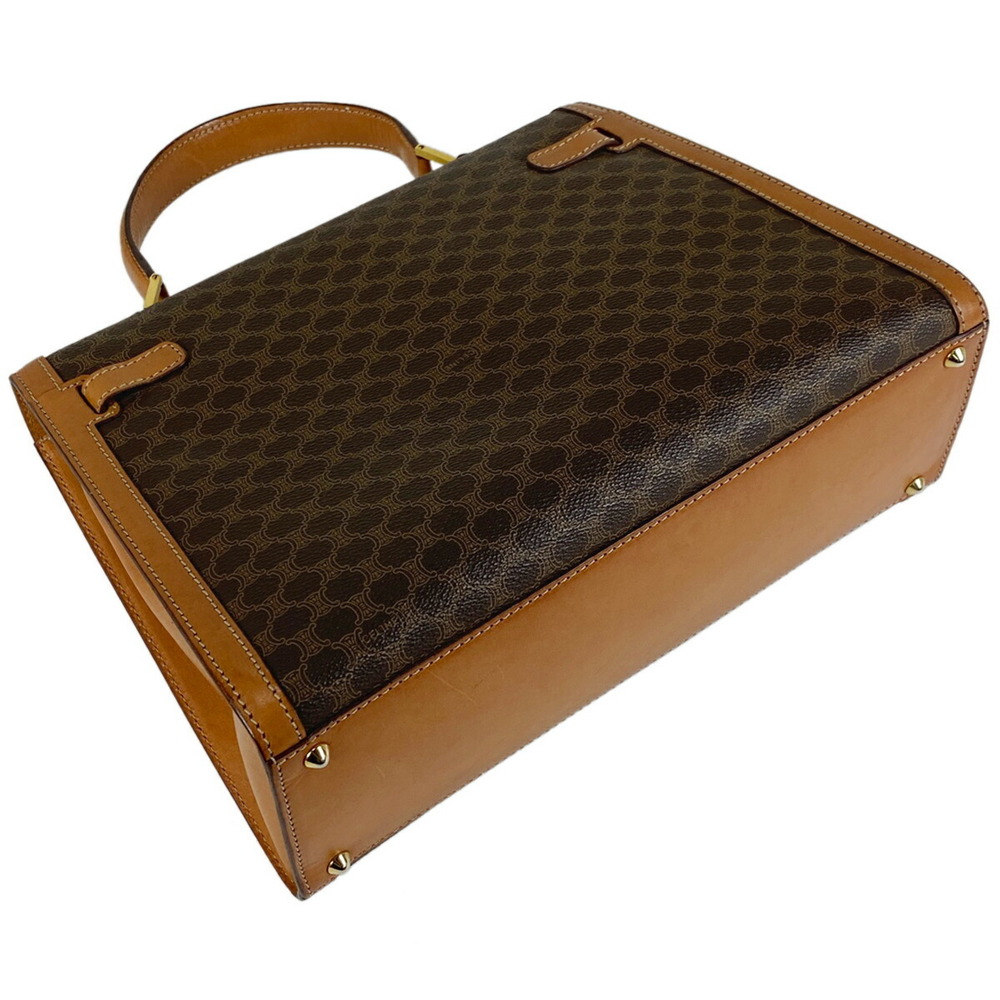 Celine Macadam Pattern Turnlock Canvas Handbag Br… - image 2